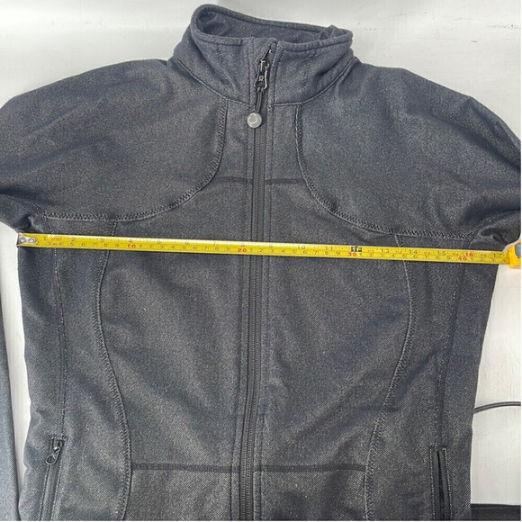 Lululemon jacket zip front denim slub black gym workout sz 6 - Picture 4 of 12